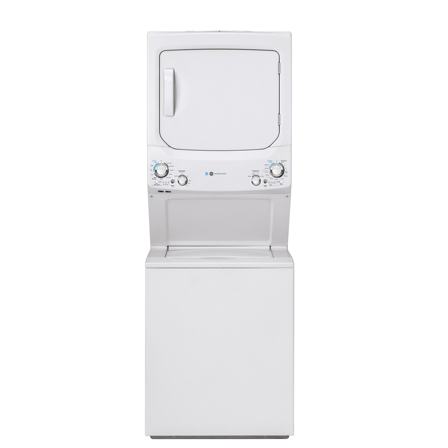 GE Unitized Spacemaker® ENERGY STAR® 3.9 cu. ft. Capacity Washer with Stainless Steel Basket and 5.9 cu. ft. Capacity Gas Dryer