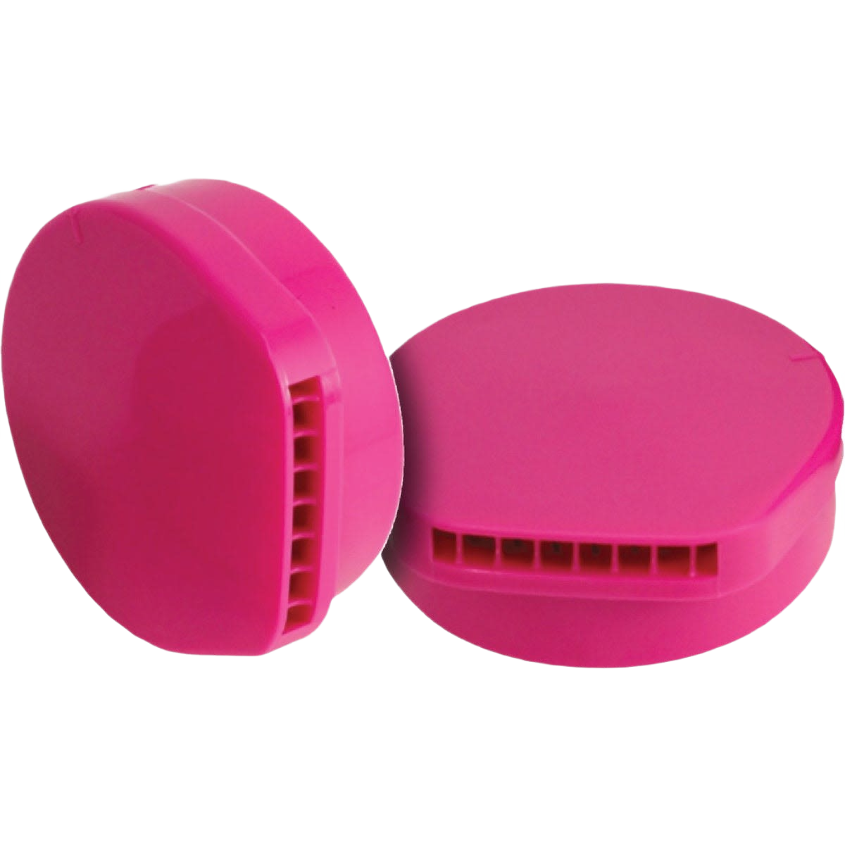 Pair of bright pink replacement filter cartridges designed for toxic dust protection in home improvement tasks