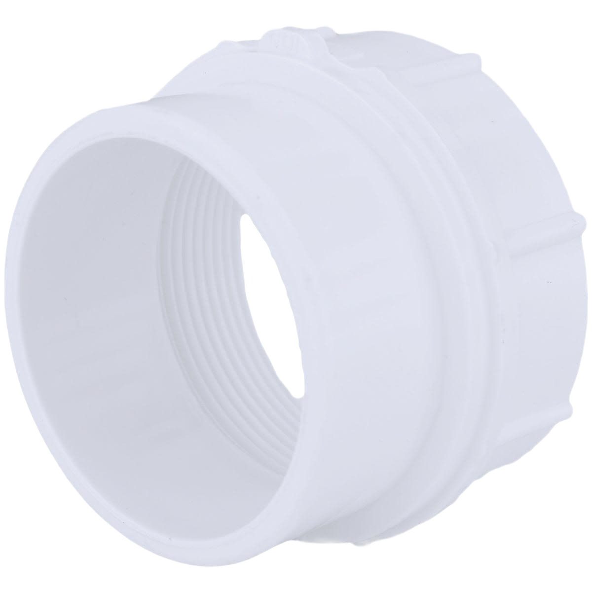 White Schedule 40 PVC cleanout fitting with threaded female iron pipe connection for plumbing under $50 collection
