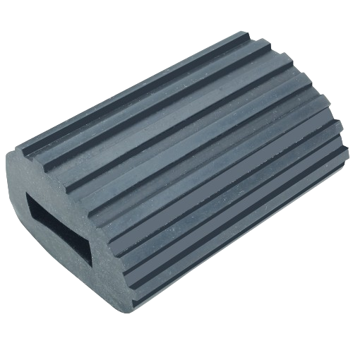 Black grooved rubber brake pedal pad designed for tractor replacement parts in tools and home improvement projects