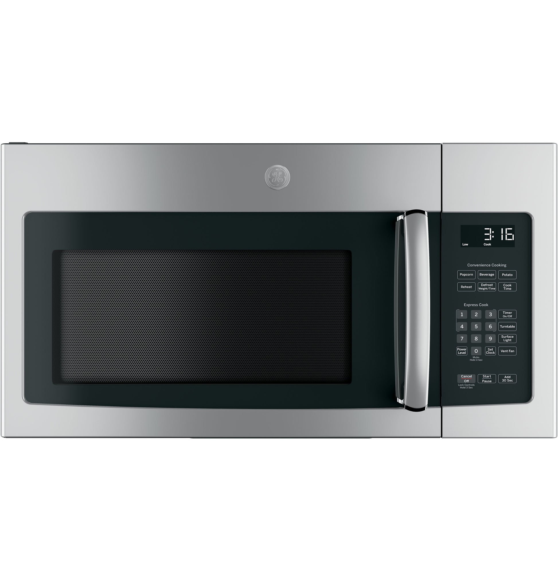 Stainless steel over-the-range microwave with digital controls and recirculating venting from Kitchen & Kitchenware collection