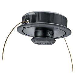 Black replacement trimmer head with .080 line for outdoor power equipment and garden tool maintenance tasks