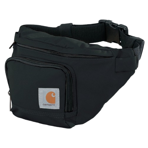 Black durable waist pack with multiple zippered compartments and adjustable strap for secure hands-free carry
