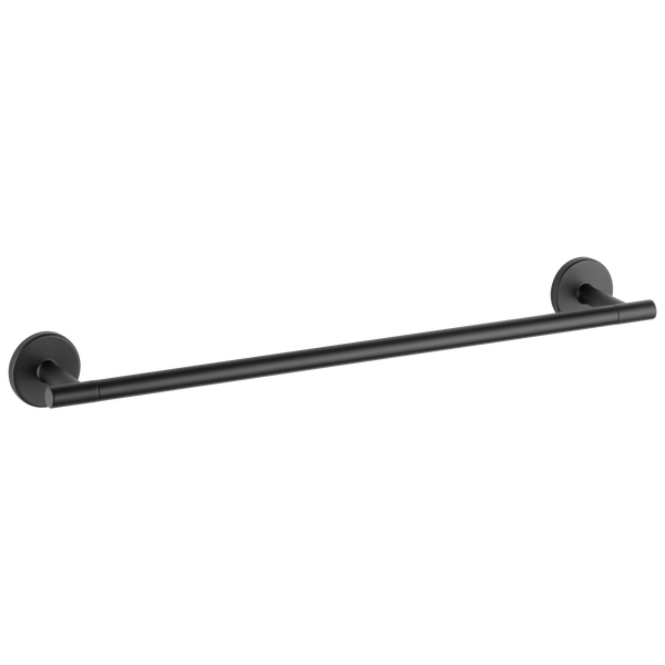 Matte black 18-inch towel bar with minimalist design for modern bathroom and home improvement projects