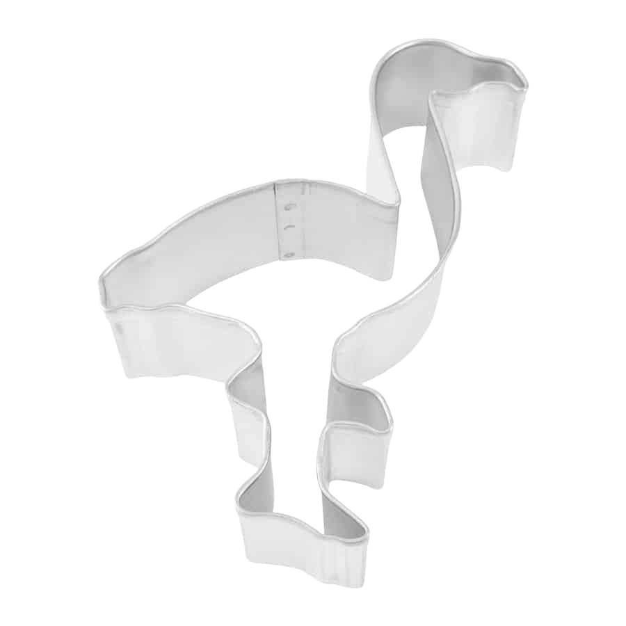Tinplated steel flamingo cookie cutter for tropical-themed baking in kitchenware and bakeware collections under $50
