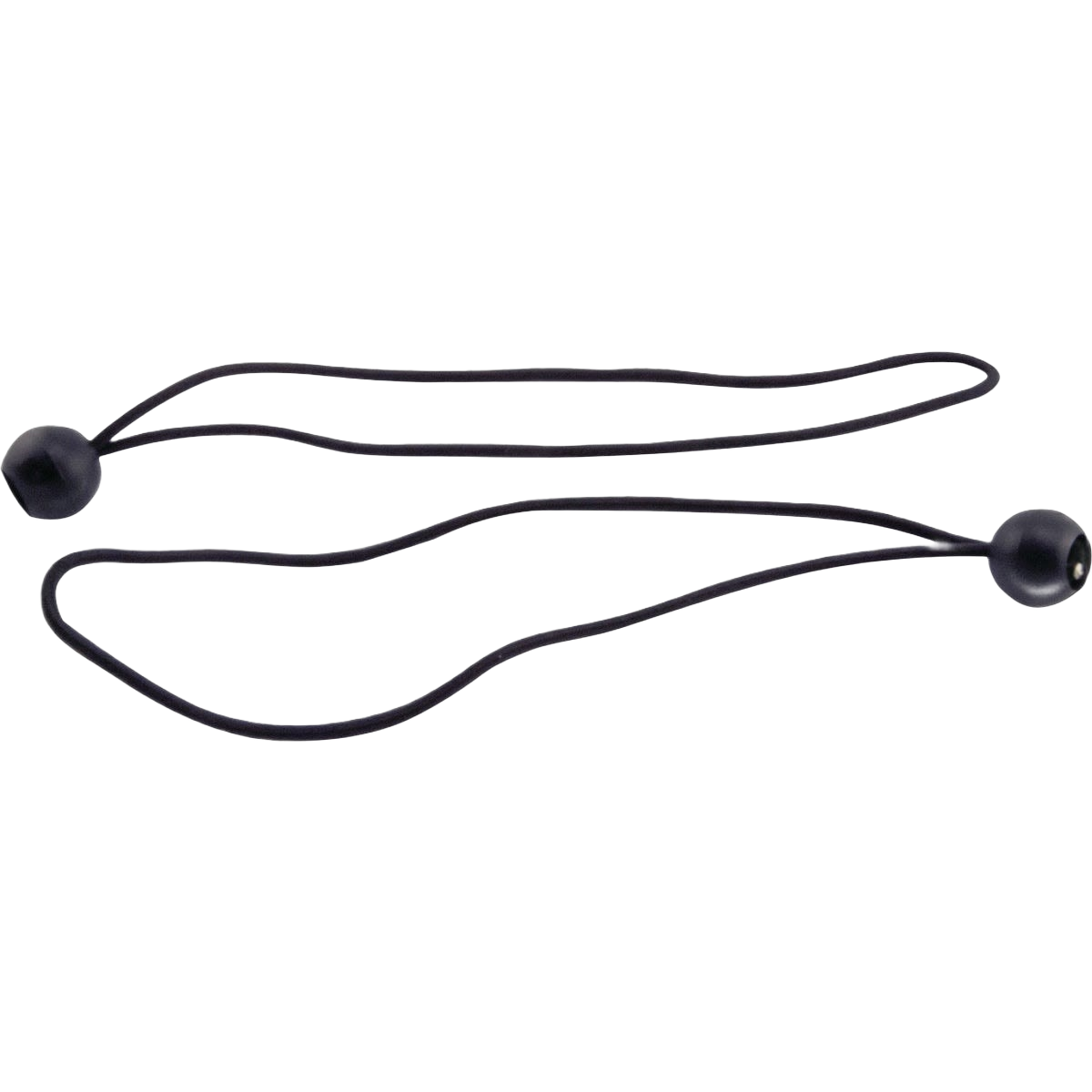 Black elastic cord with round plastic ends designed for securing and fastening in home improvement tasks