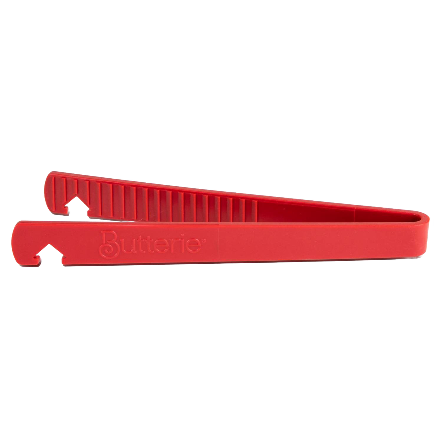 Red heat-resistant silicone toaster tongs with oven rack hook for kitchen storage and organization under $50 collection
