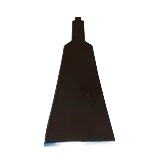 Black metal chisel blade with a tapered design for precision cutting in woodworking and home improvement tools.