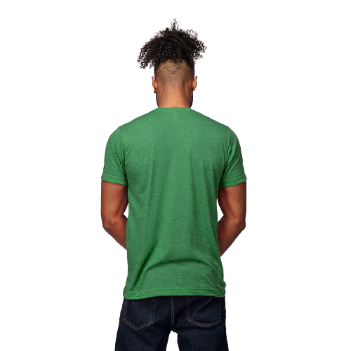 Back view of heather kelly green fine jersey short sleeve shirt in Clothing & Shoes under $50 collection
