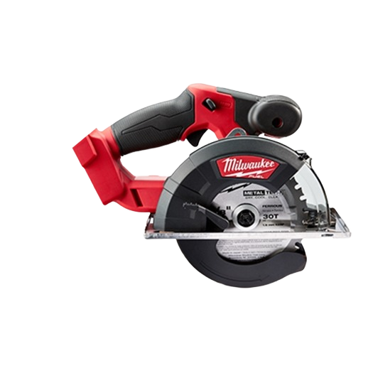 Red and black metal cutting circular saw with ergonomic grip designed for tools and home improvement projects