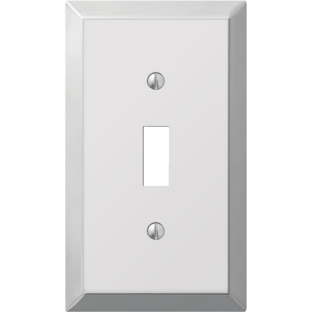 Polished chrome 1-gang stamped steel wall plate for toggle switch in tools and home improvement projects