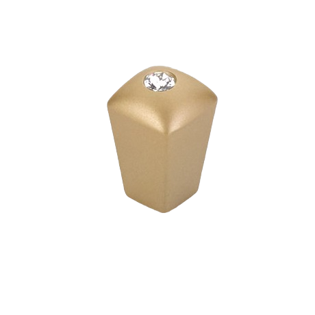 Satin brass cabinet knob with crystal accent, part of Hardware and Furniture Accessories collections under $50 for home improvement.