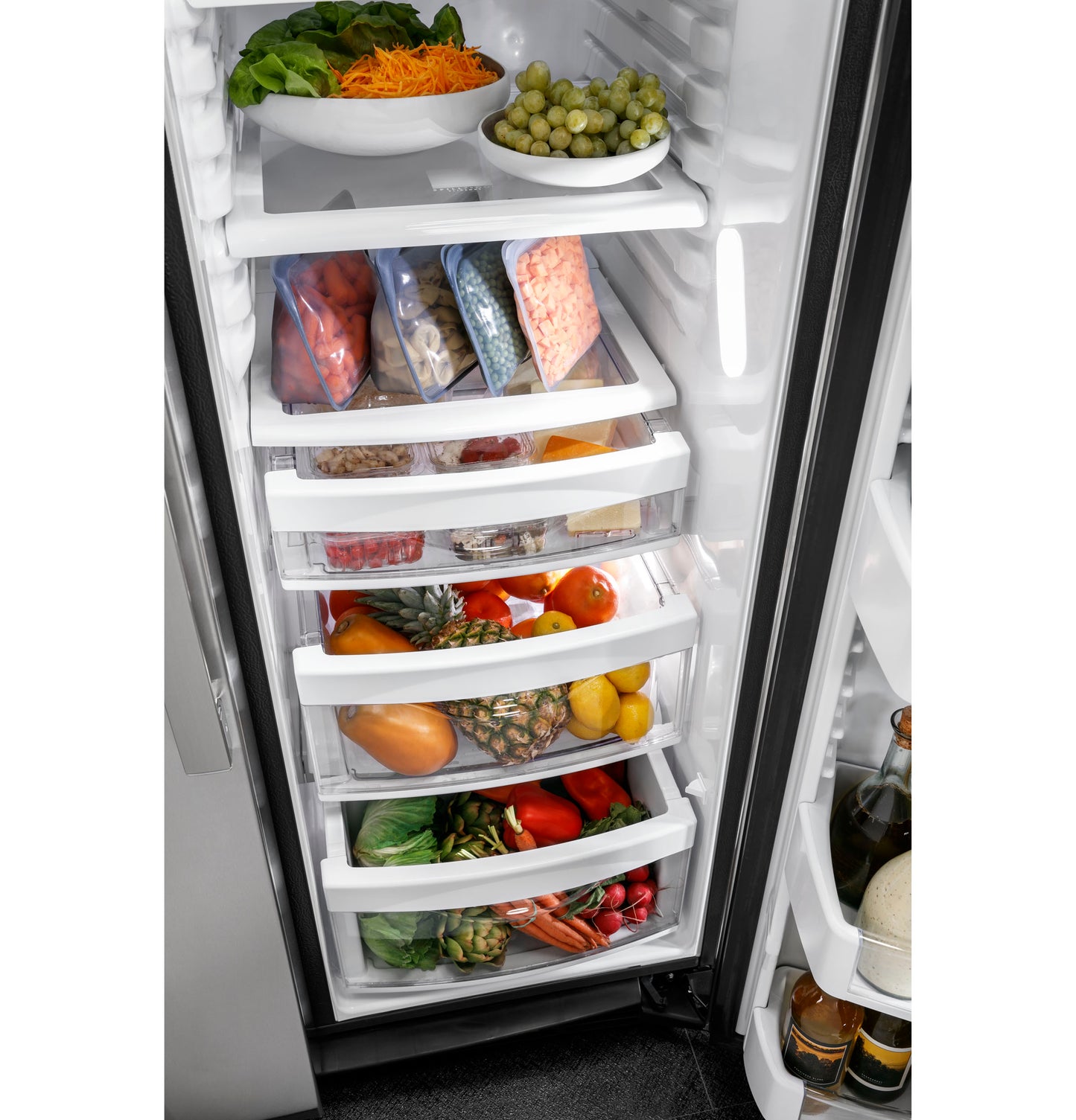 GE 25.1 Cu. Ft. Fingerprint Resistant Side-By-Side Refrigerator
