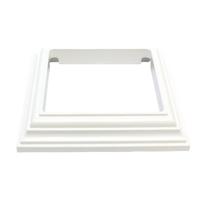White vinyl post skirt with beveled edges designed for home improvement and outdoor use
