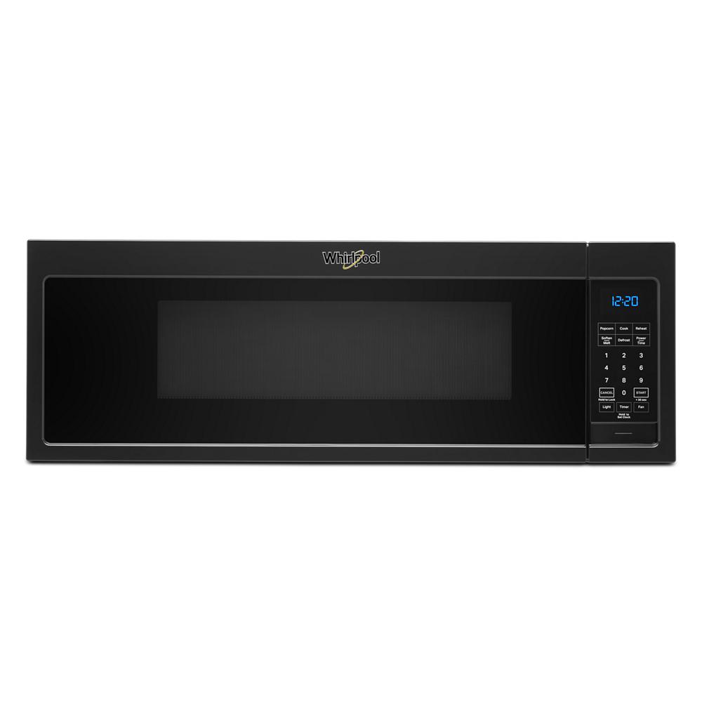Black over-the-range microwave with digital control panel and blue LED clock from Microwaves and Appliances collections
