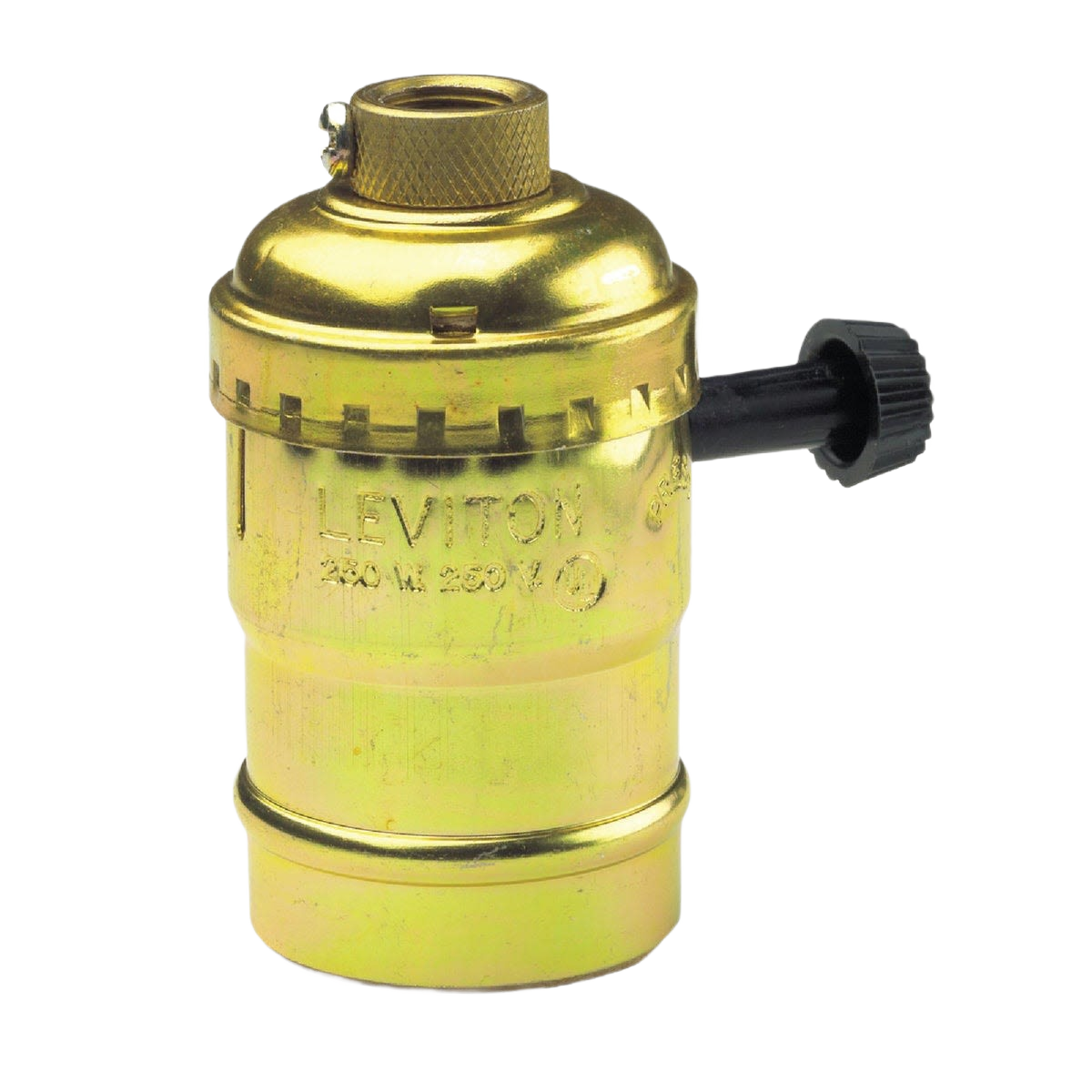 Brass double-circuit lamp socket with turn-knob control for lighting and electrical use in home improvement tools collection