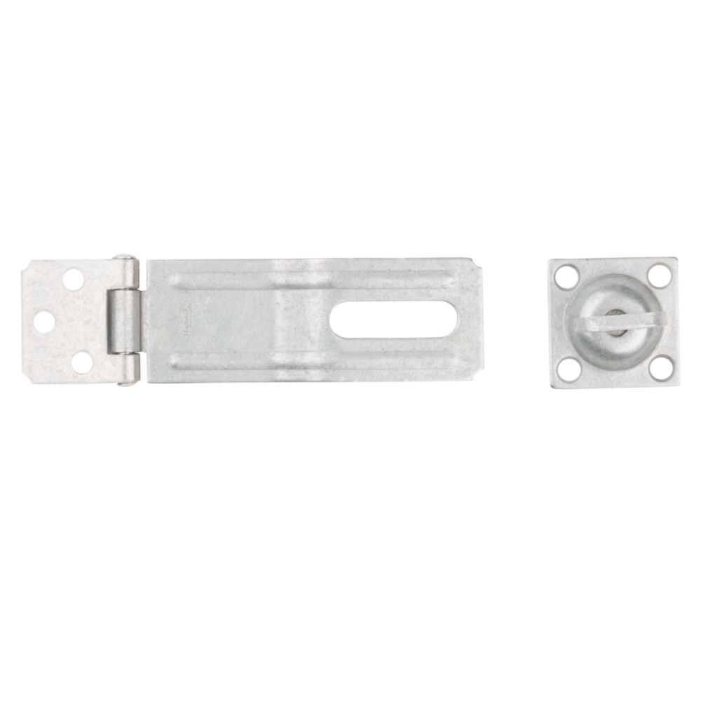 Galvanized swivel safety hasp with concealed screw design for secure door and gate hardware under $50 in home improvement