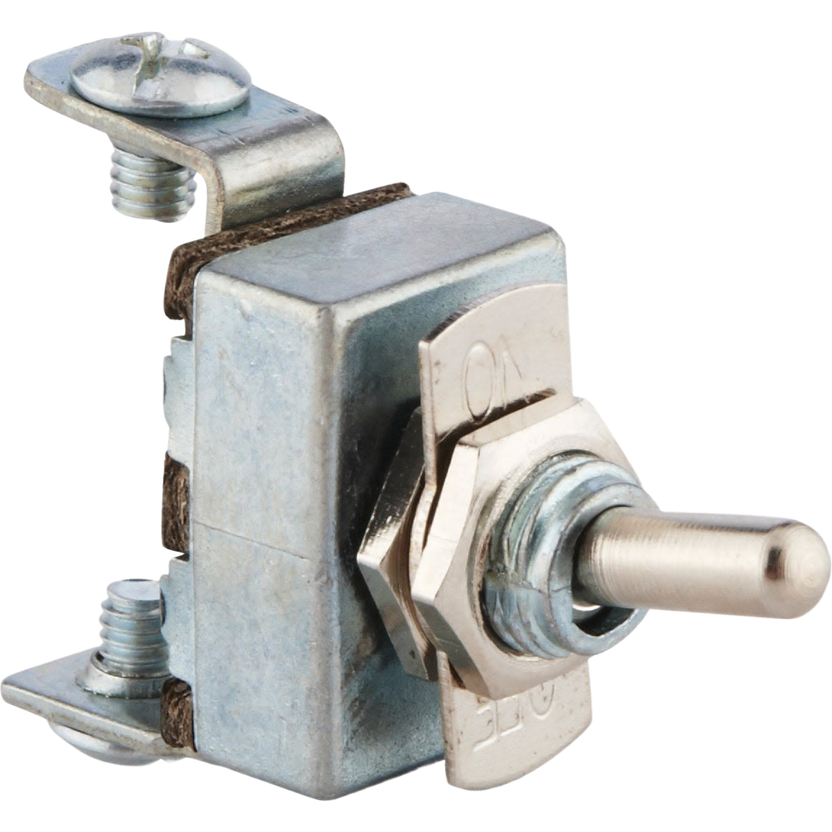 Nickel-finished toggle switch with screw terminals for 2-position On/Off control in electrical and home improvement collections