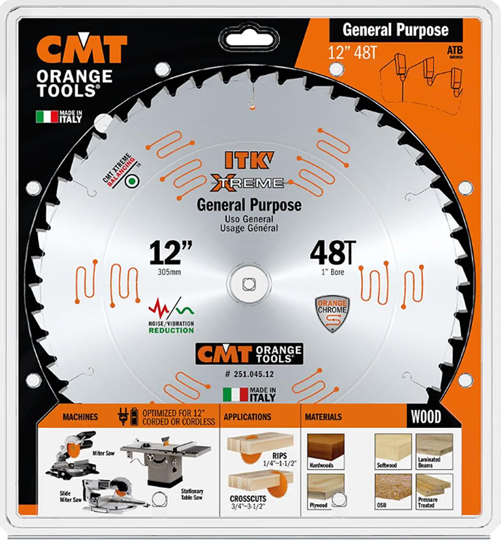 CMT Orange Tools 48T 12’’ General Purpose Saw Blade