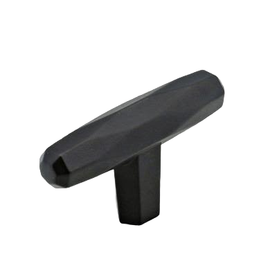 Black bronze geometric cabinet knob with faceted design for furniture hardware and home improvement collections