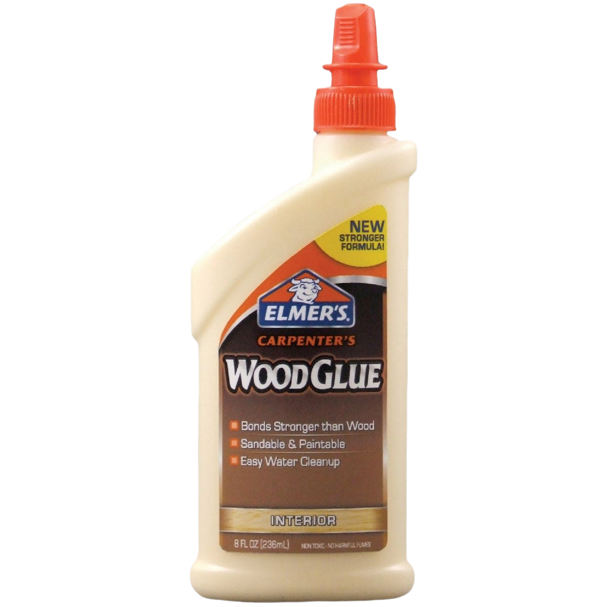 8 oz. bottle of carpenter’s wood glue with sandable, paintable formula for interior home improvement projects