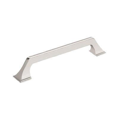 Satin nickel cabinet pull with 6-5/16 inch center spacing for furniture hardware and home improvement collections under 50 dollars