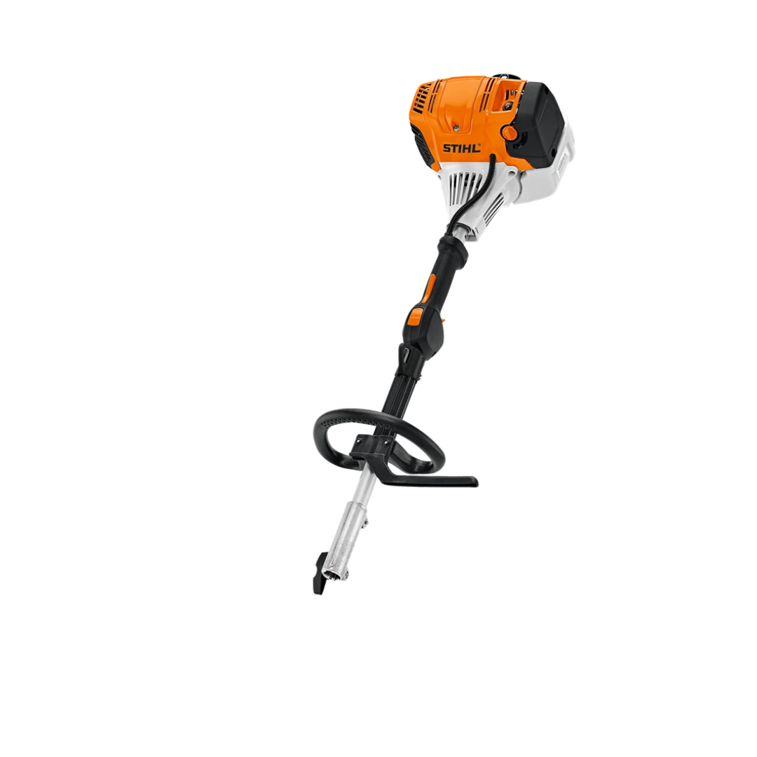 Orange and white lightweight KombiMotor attachment with ergonomic handle for versatile outdoor tool use in home improvement projects