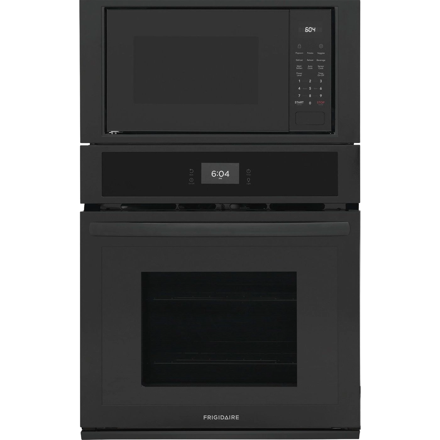 Black built-in 27-inch electric wall oven and microwave combo with digital touch controls in Kitchen & Kitchenware collection