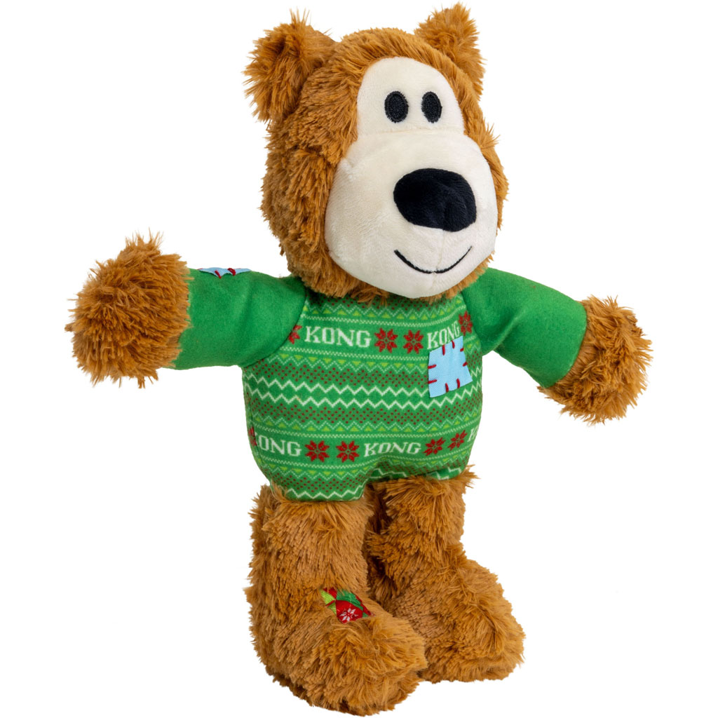 KONG Medium/Large Wild Knots Sweater Bear Christmas Dog Toy