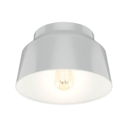 Dove grey flush mount ceiling light fixture with exposed bulb for home improvement and interior lighting