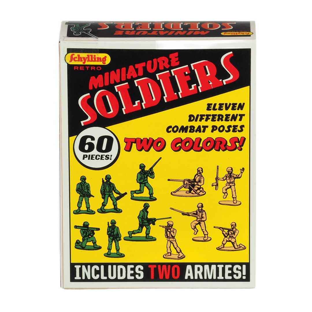 Box of 60 retro miniature toy soldiers with two armies and eleven combat poses for pretend play in Toys & Games collection