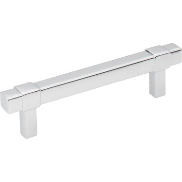 Polished chrome cabinet pull with modern square bar design for furniture accessories under $50 in hardware collections