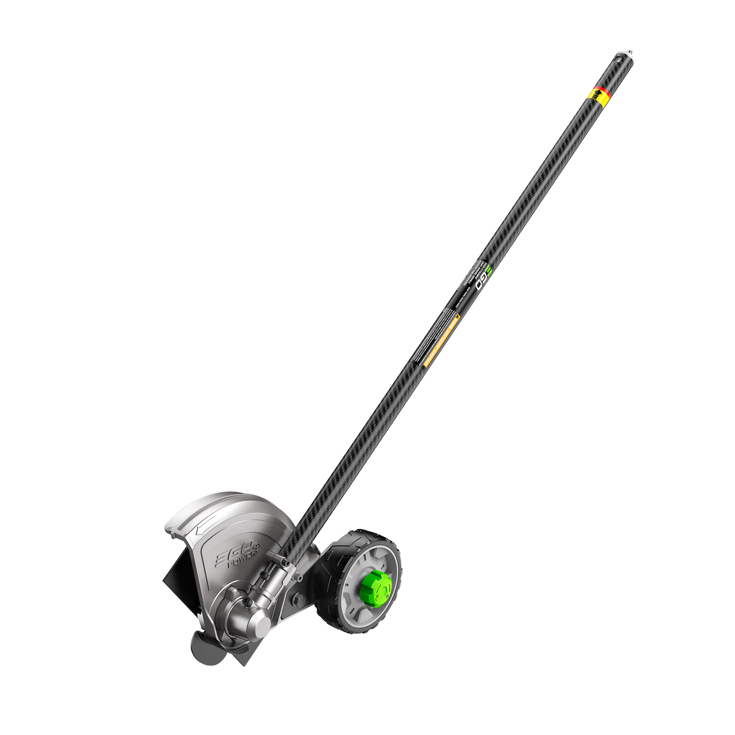Carbon fiber edger attachment with durable 8-inch blade and wheel for outdoor power equipment and lawn care tools