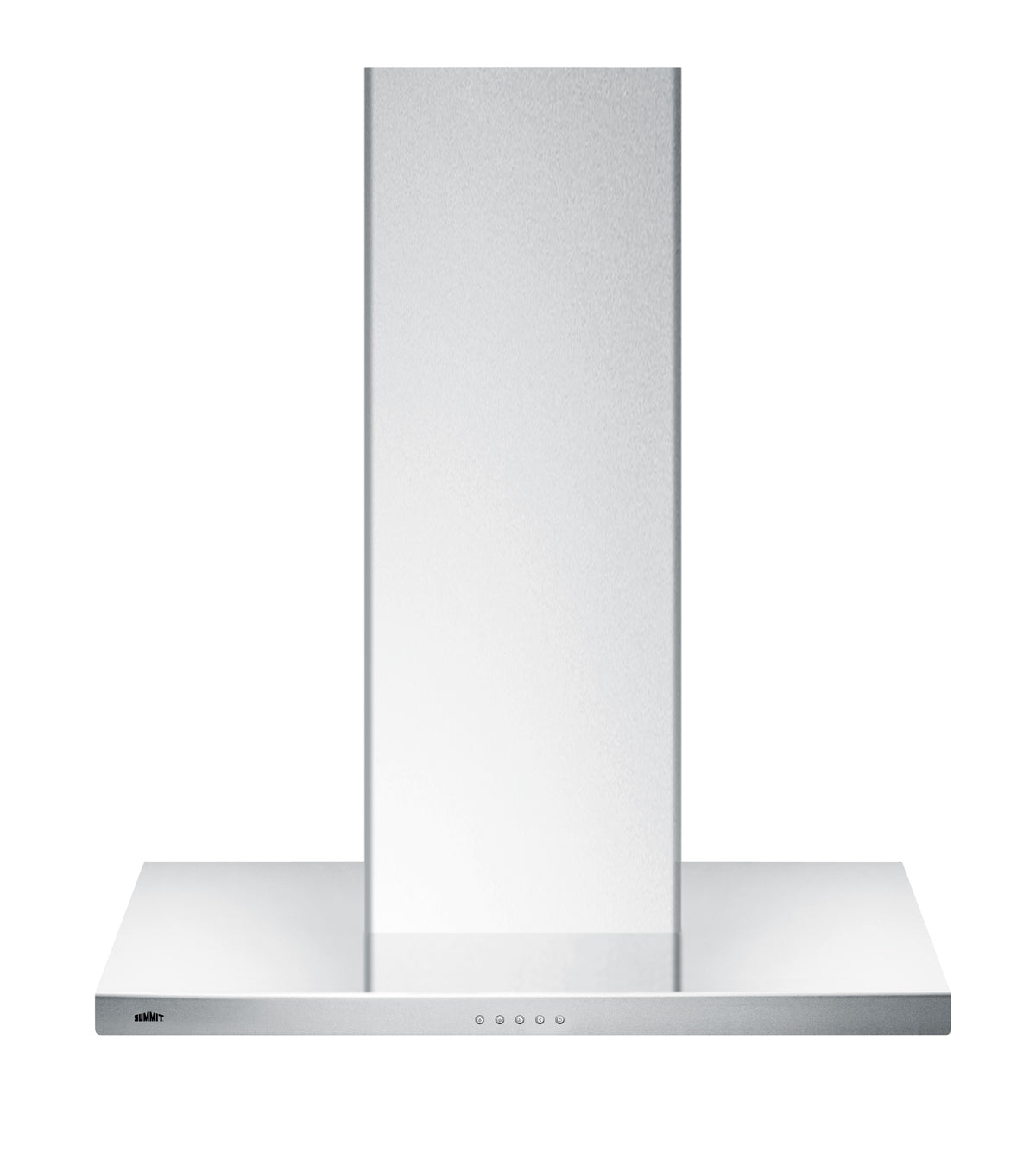 Stainless steel 30-inch wall-mounted range hood with button controls, designed for kitchen and home improvement collections