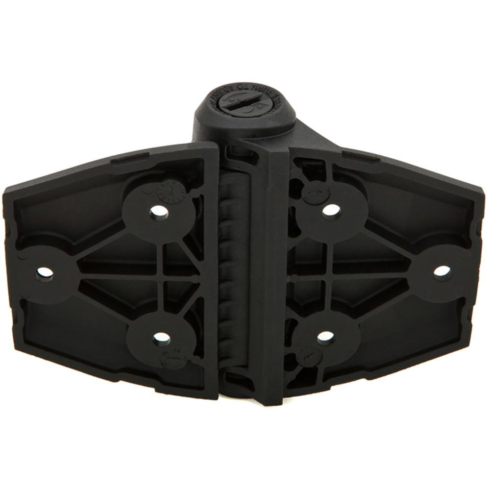 Wide black spring hinge with corrosion-resistant polymers and stainless steel for gate hardware under $100 collections