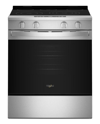 Stainless steel 30-inch electric range with smooth cooktop and control knobs from Ranges and Kitchen & Kitchenware collections