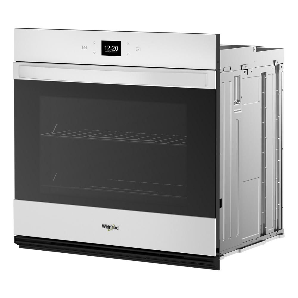 White Whirlpool single wall oven with digital display and stainless steel front in Kitchen & Kitchenware collections