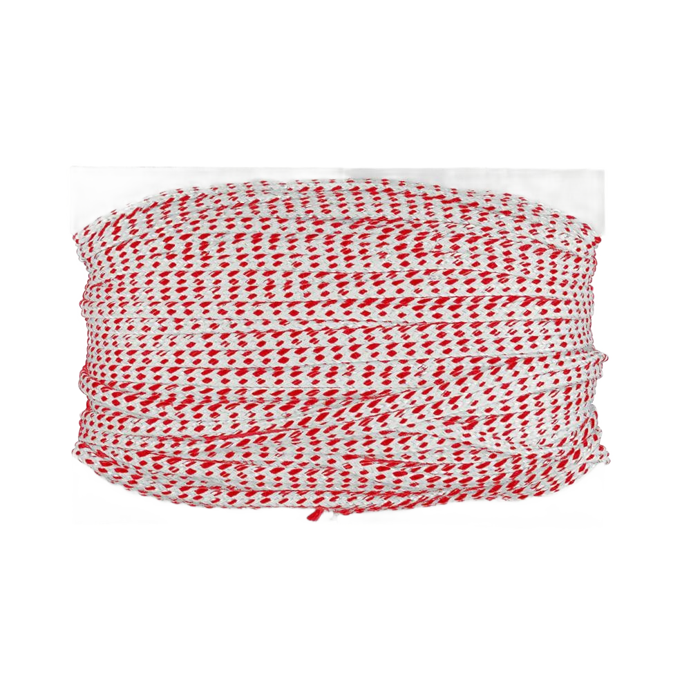 White and red braided replacement chalk line rope for measuring tools in woodworking and home improvement collections