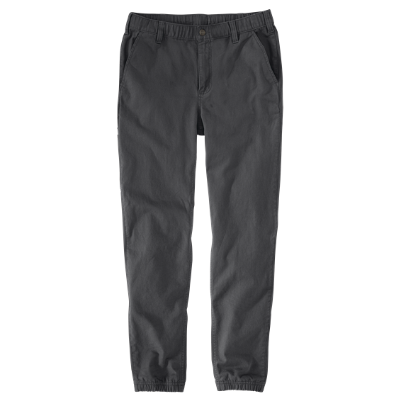 Shadow gray relaxed fit canvas jogger pants with rugged flex® stretch for durability and comfort in work and home improvement tasks