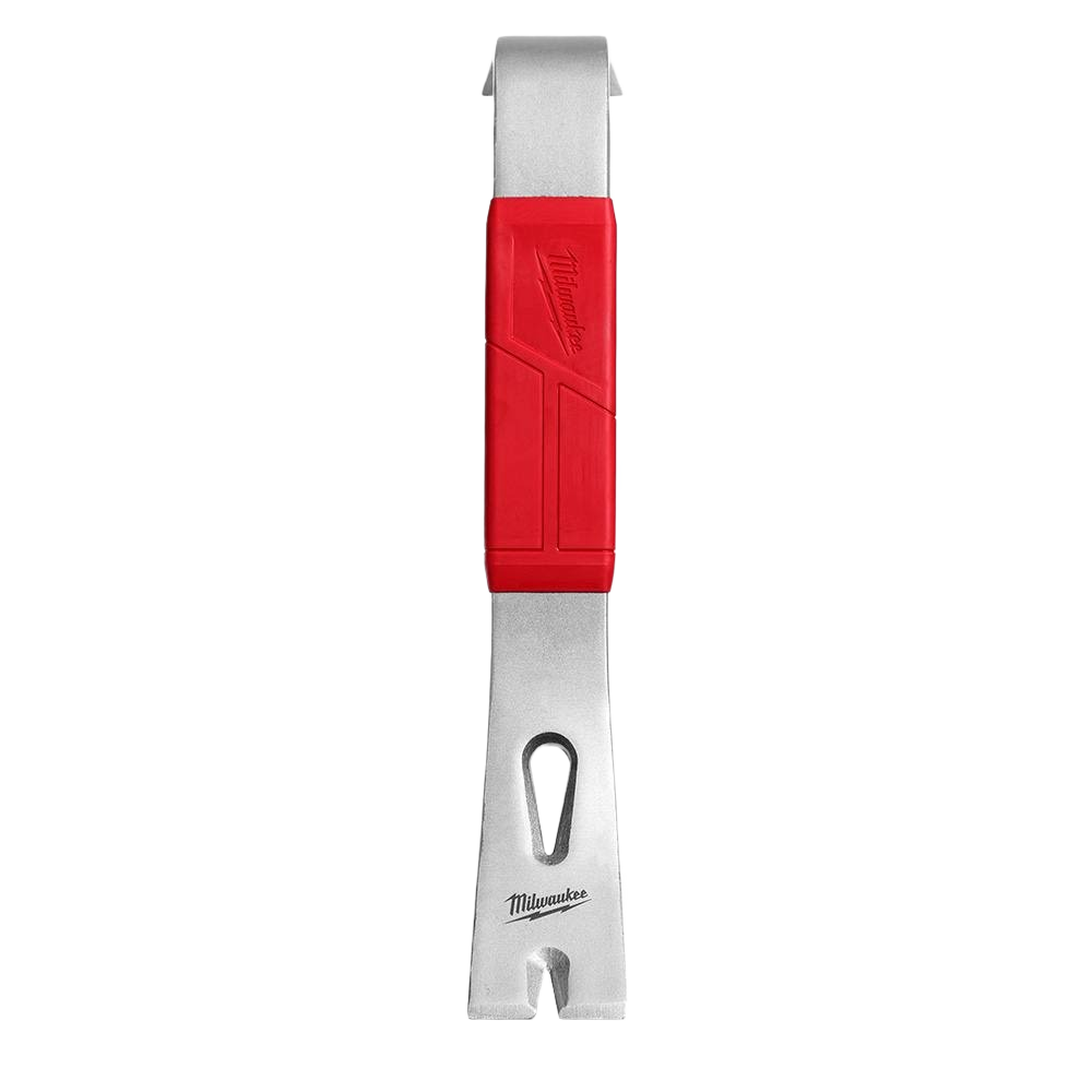 12-inch pry bar with red grip and durable steel construction designed for home improvement and tools use