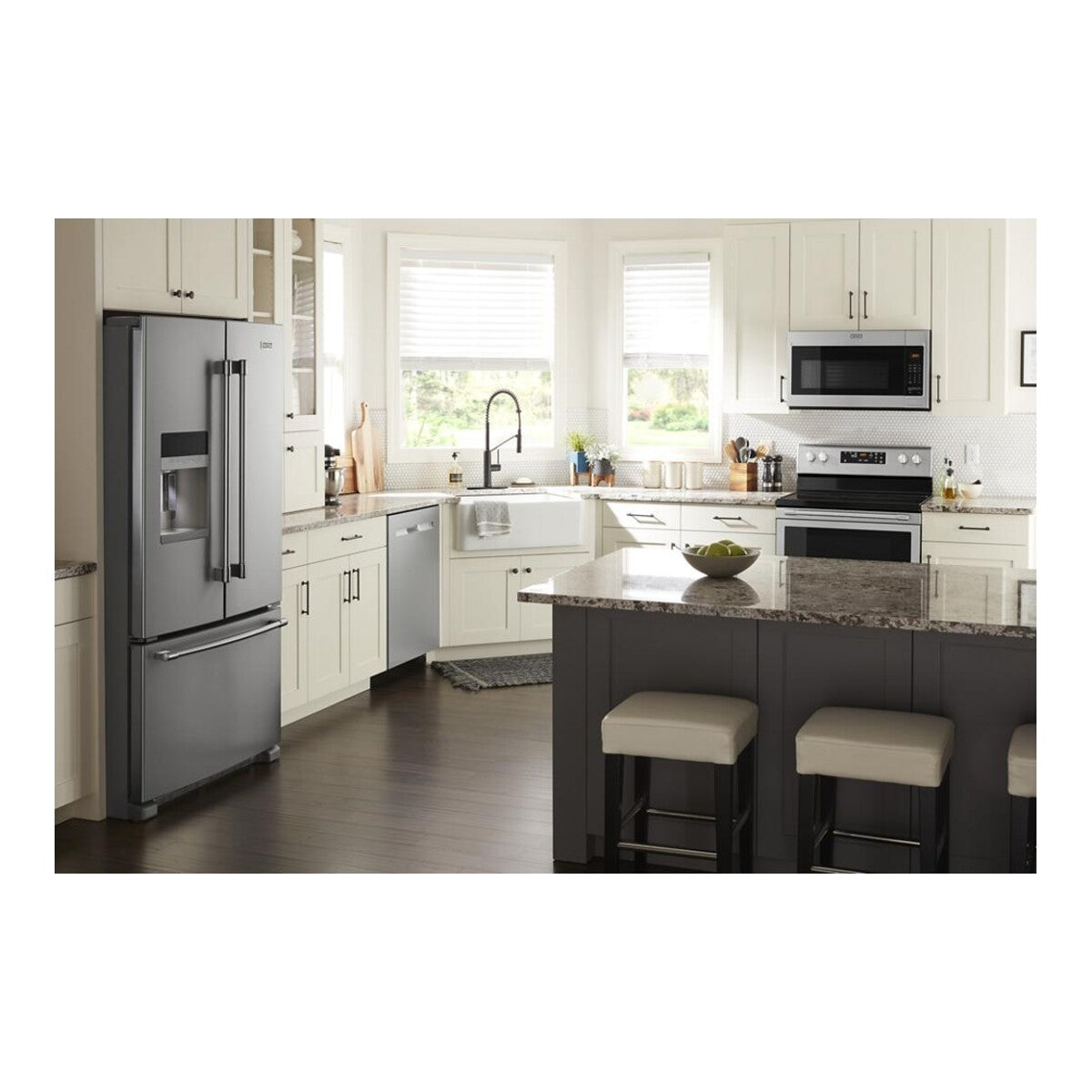 36-Inch Wide Side-by-Side Refrigerator with Exterior Ice and Water Dispenser - 25 Cu. Ft.