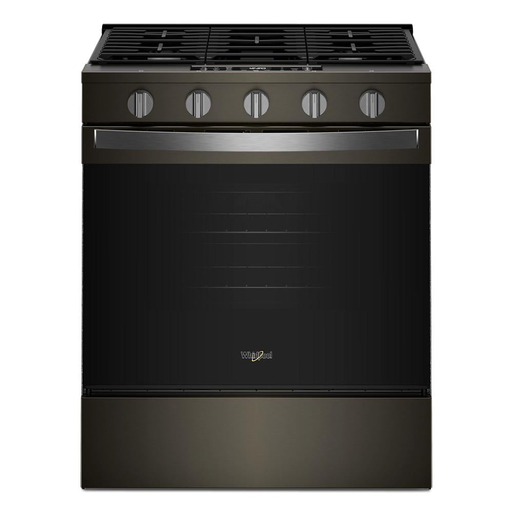 30-inch gas range in dark stainless steel with five control knobs and large oven door in Ranges and Kitchen & Kitchenware collections