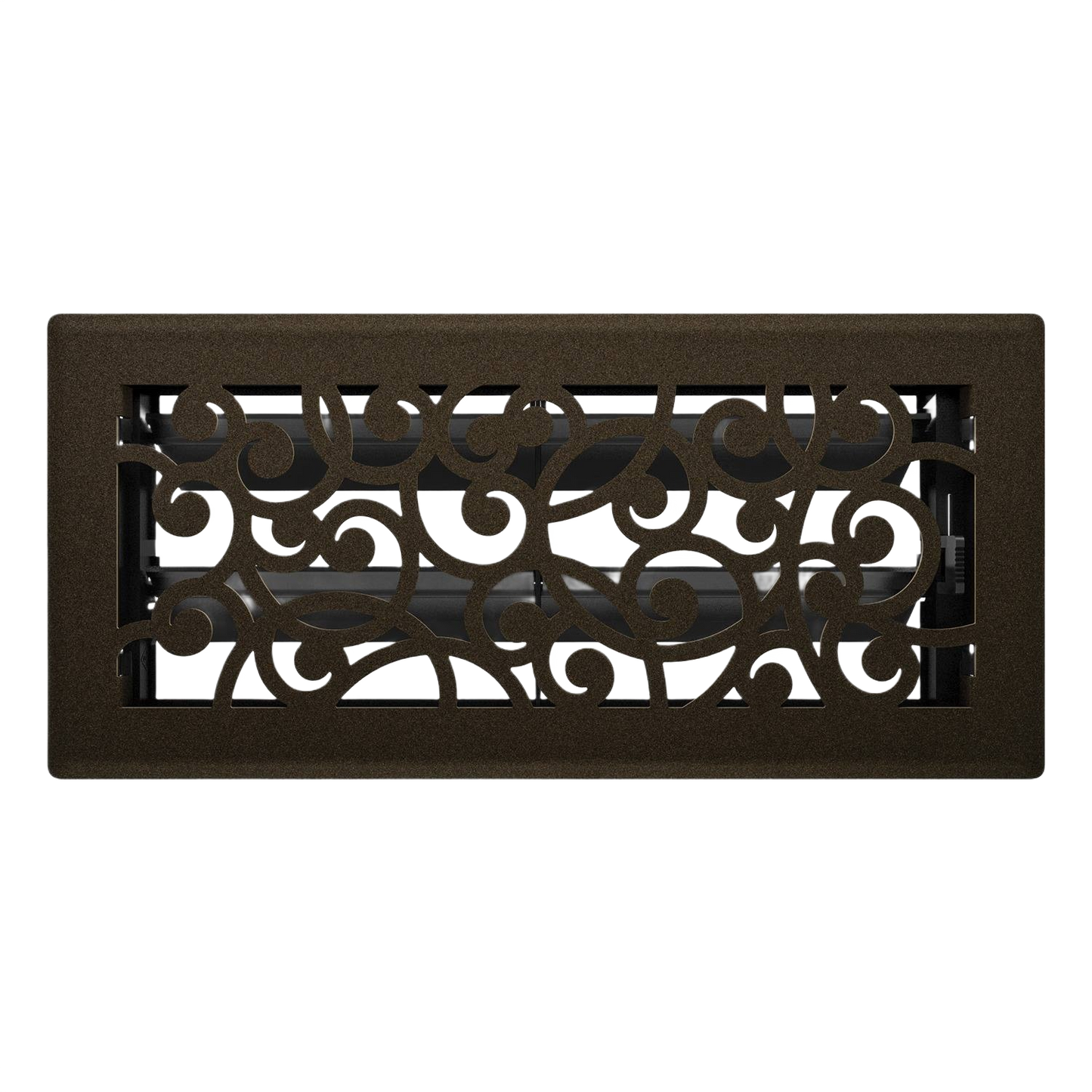 Bronze-colored steel floor register with decorative swirl pattern for plumbing and home improvement under $50 collections