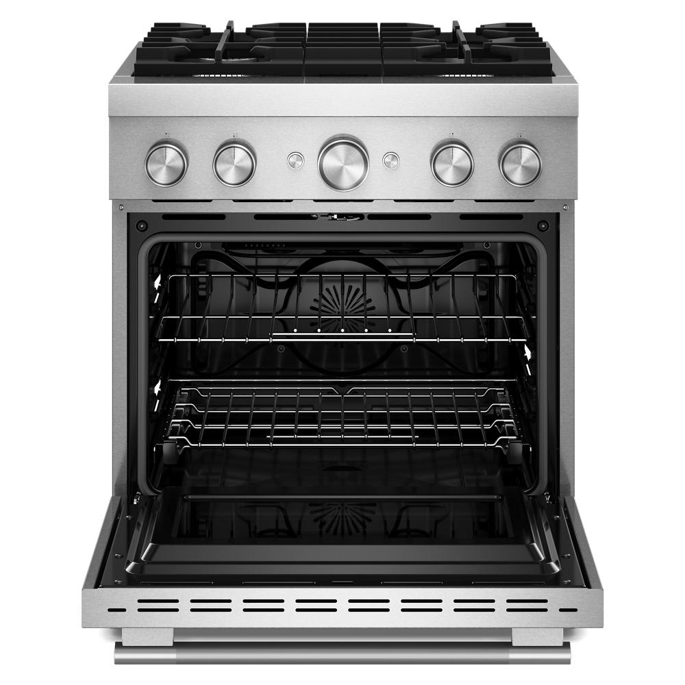 30-Inch 4 Burner Commercial-Style Dual Fuel Range with No Preheat Air Fry Mode