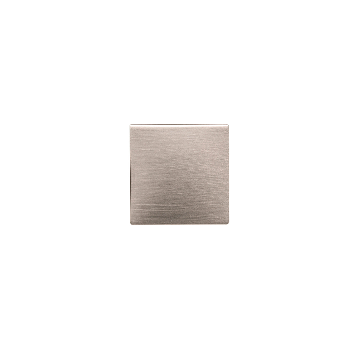 Satin nickel square cabinet knob with smooth finish for furniture hardware and home improvement collections under $50