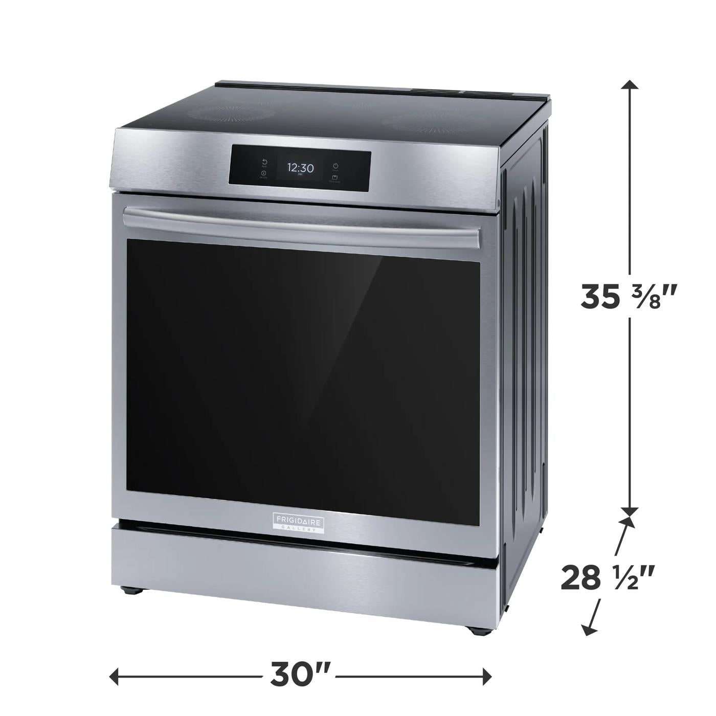 30-inch stainless steel induction range with front digital control and convection oven from Ranges & Kitchenware collection