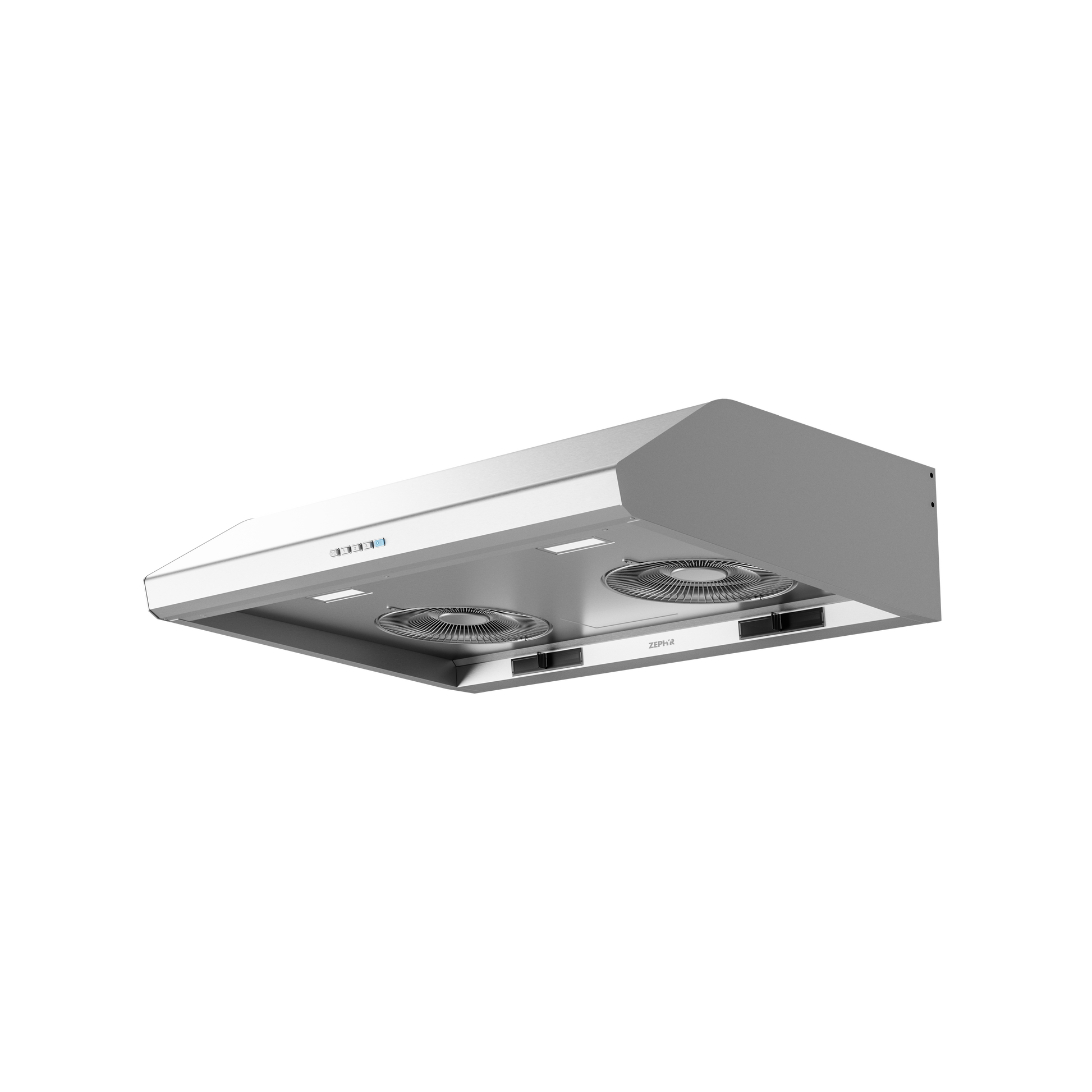 Under cabinet stainless steel range hood with dual fans and LED lighting for modern kitchen appliances collection