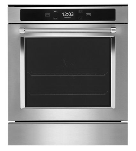 Stainless steel smart single wall oven with digital touchscreen and convection cooking in KitchenAid Appliances collection