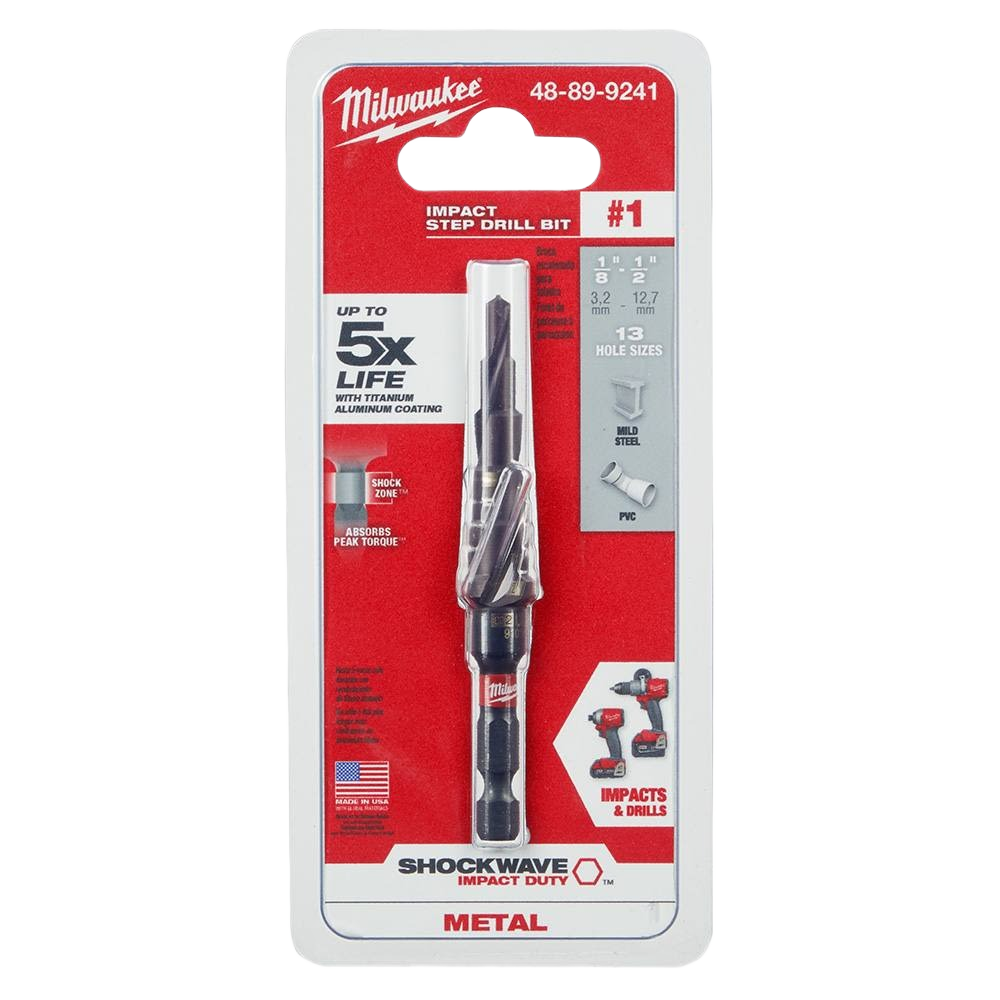 Milwaukee SHOCKWAVE step drill bit for metal with hex shank in tool accessories and power tool collections