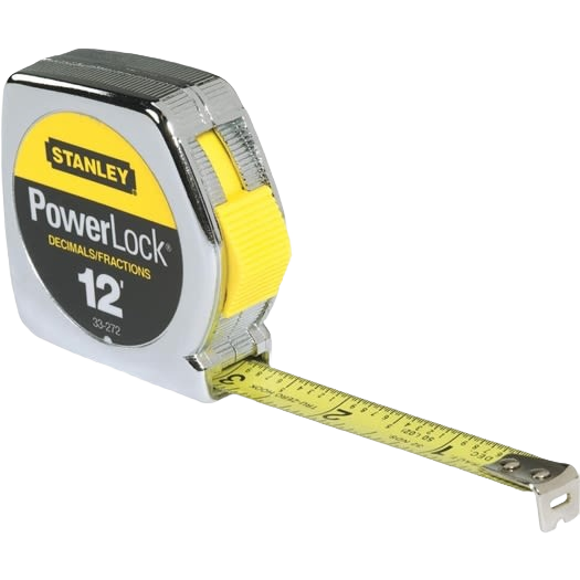 Stanley PowerLock 12' Fractional/Decimal Engineer's Tape Measure